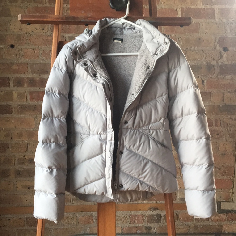 JCREW small grey short winter puffy jacket